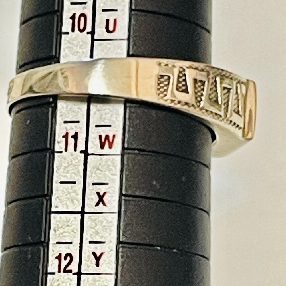 NWT black Onyx VTG Sterling SILVER 925, gold 375-  9K MENS Ring Sz 20.5 -10.5 US - Picture 6 of 7